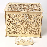 Wedding Card Boxes Wooden Box Wedding Supplies DIY Couple Deer Bird Flower Pattern Grid Business Card Wooden Box