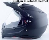 Motorcycle Bluetooth Helmets Full Face Helmet,Built-in Integrated Intercom Communication System FM radio,L size,Matte Black