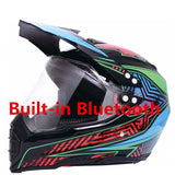 Motorcycle Bluetooth Helmets Full Face Helmet,Built-in Integrated Intercom Communication System FM radio,L size,Matte Black