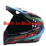 Motorcycle Bluetooth Helmets Full Face Helmet,Built-in Integrated Intercom Communication System FM radio,L size,Matte Black