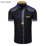 ZOGAA Casual Slim Short Sleeve Cotton Formal Shirt