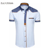 ZOGAA Casual Slim Short Sleeve Cotton Formal Shirt
