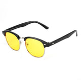 Blue Light Blocking Computer Glasses Semi-Rimless Browline Yellow Lens