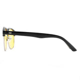 Blue Light Blocking Computer Glasses Semi-Rimless Browline Yellow Lens