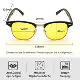 Blue Light Blocking Computer Glasses Semi-Rimless Browline Yellow Lens