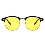 Blue Light Blocking Computer Glasses Semi-Rimless Browline Yellow Lens