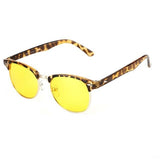 Blue Light Blocking Computer Glasses Semi-Rimless Browline Yellow Lens