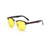 Blue Light Blocking Computer Glasses Semi-Rimless Browline Yellow Lens