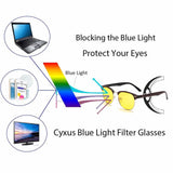 Blue Light Blocking Computer Glasses Semi-Rimless Browline Yellow Lens