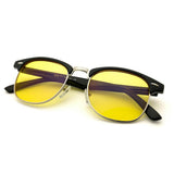 Blue Light Blocking Computer Glasses Semi-Rimless Browline Yellow Lens
