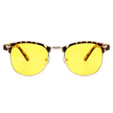 Blue Light Blocking Computer Glasses Semi-Rimless Browline Yellow Lens