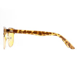 Blue Light Blocking Computer Glasses Semi-Rimless Browline Yellow Lens