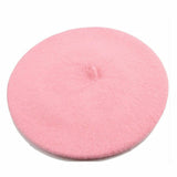 Winter Warm faux Wool Beret Women Girls French Artist Beanie Hat Cap red black purple beige orange Kawaii Flat Top caps warmers