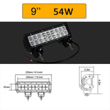 Auxtings 12'' 22'' 20inch 12V 24V offroad led light bar Spot Flood Combo 20'' 126W led Work Light for Jeep Car 4WD Truck SUV ATV