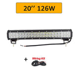 Auxtings 12'' 22'' 20inch 12V 24V offroad led light bar Spot Flood Combo 20'' 126W led Work Light for Jeep Car 4WD Truck SUV ATV
