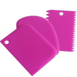3 Pcs Baking Pastry Cream Scraper Teeth Edge DIY Scraper Cake Decorating Fondant Pastry Cutters Baking Spatulas Cake Tools