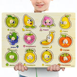 New 30cm Baby Toys Montessori Wooden Puzzle Hand Grab Board Educational Wood Puzzles for Kids Cartoon Animal Vehicle Child Gift