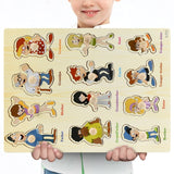 New 30cm Baby Toys Montessori Wooden Puzzle Hand Grab Board Educational Wood Puzzles for Kids Cartoon Animal Vehicle Child Gift