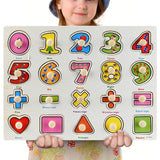 New 30cm Baby Toys Montessori Wooden Puzzle Hand Grab Board Educational Wood Puzzles for Kids Cartoon Animal Vehicle Child Gift