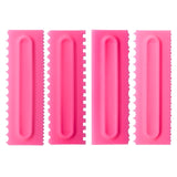 4Pcs/Set Cake Decorating Comb Cake Scraper Smoother Cream Decorating Pastry Icing Comb Fondant Spatulas Baking Pastry Tools