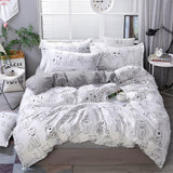 Solstice Home Textile Cyan Cute Cat Kitty Duvet Cover Pillow Case Bed Sheet Boy Kid Teen Girl Bedding Linens Set King Queen Twin