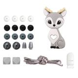 1 Set Silicone Beads Teething Rodent Food Grade BPA Free Fox Rabbit DIY Accessories Set Pacifier Chain Clips DIY Necklace Infant - shopwishi 