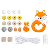 1 Set Silicone Beads Teething Rodent Food Grade BPA Free Fox Rabbit DIY Accessories Set Pacifier Chain Clips DIY Necklace Infant - shopwishi 