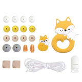1 Set Silicone Beads Teething Rodent Food Grade BPA Free Fox Rabbit DIY Accessories Set Pacifier Chain Clips DIY Necklace Infant - shopwishi 