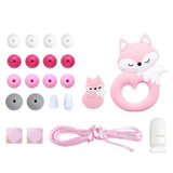 1 Set Silicone Beads Teething Rodent Food Grade BPA Free Fox Rabbit DIY Accessories Set Pacifier Chain Clips DIY Necklace Infant - shopwishi 