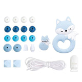 1 Set Silicone Beads Teething Rodent Food Grade BPA Free Fox Rabbit DIY Accessories Set Pacifier Chain Clips DIY Necklace Infant - shopwishi 