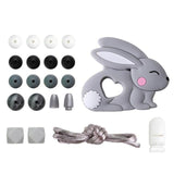 1 Set Silicone Beads Teething Rodent Food Grade BPA Free Fox Rabbit DIY Accessories Set Pacifier Chain Clips DIY Necklace Infant - shopwishi 