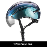 ROCKBROS Bicycle Helmet Men EPS Integrally-molded Breathable Cycling Helmet Men Women Goggles Lens Aero MTB Road Bike Helmet