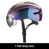 ROCKBROS Bicycle Helmet Men EPS Integrally-molded Breathable Cycling Helmet Men Women Goggles Lens Aero MTB Road Bike Helmet