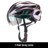 ROCKBROS Bicycle Helmet Men EPS Integrally-molded Breathable Cycling Helmet Men Women Goggles Lens Aero MTB Road Bike Helmet