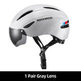ROCKBROS Bicycle Helmet Men EPS Integrally-molded Breathable Cycling Helmet Men Women Goggles Lens Aero MTB Road Bike Helmet