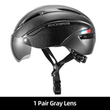 ROCKBROS Bicycle Helmet Men EPS Integrally-molded Breathable Cycling Helmet Men Women Goggles Lens Aero MTB Road Bike Helmet