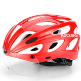 ROCKBROS Bicycle Helmet Men EPS Integrally-molded Breathable Cycling Helmet Men Women Goggles Lens Aero MTB Road Bike Helmet