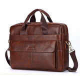 Men Genuine Leather Handbags Casual Leather Laptop Bag
