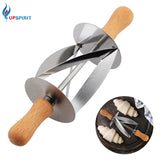 Upspirit Stainless Steel Rolling Cutter for Making Croissant Bread Wheel Dough Pastry Knife Wooden Handle baking Kitchen Knife