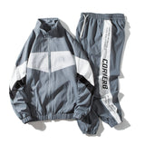 2020 Men's Hip Hop Tracksuit Mens Clothing 2 Pieces Sets Man Streetwear Jacets And Harem Pants ABZ551
