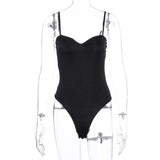 Dulzura solid strap women bodysuit bodycon sexy backless streetwear elegant 2020 summer clothes party club thong body basic