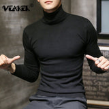 Winter New Men's Turtleneck Sweaters Black Sexy Brand Knitted Pullovers