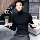 Winter New Men's Turtleneck Sweaters Black Sexy Brand Knitted Pullovers