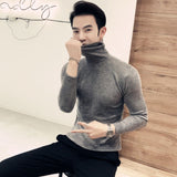 Winter New Men's Turtleneck Sweaters Black Sexy Brand Knitted Pullovers