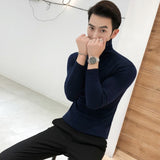 Winter New Men's Turtleneck Sweaters Black Sexy Brand Knitted Pullovers