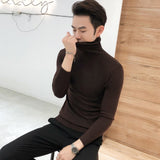 Winter New Men's Turtleneck Sweaters Black Sexy Brand Knitted Pullovers