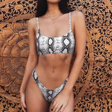 Sexy Lady Snakeskin Bikini Women Swimwear Leopard Bikinis Sexy Biquini Swim Suit Push Up Swimsuit Female Beachwear Swimming