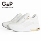 Women's Platform Wedge Breathable Shoes with Easy to Wear Zipper