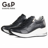 Women's Platform Wedge Breathable Shoes with Easy to Wear Zipper