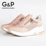Women's Platform Wedge Breathable Shoes with Easy to Wear Zipper